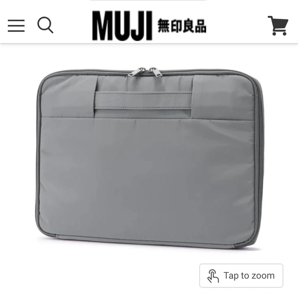 NEW Muji Gray Laptop Sleeve Bag From Japan 🇯🇵 for 13” laptop